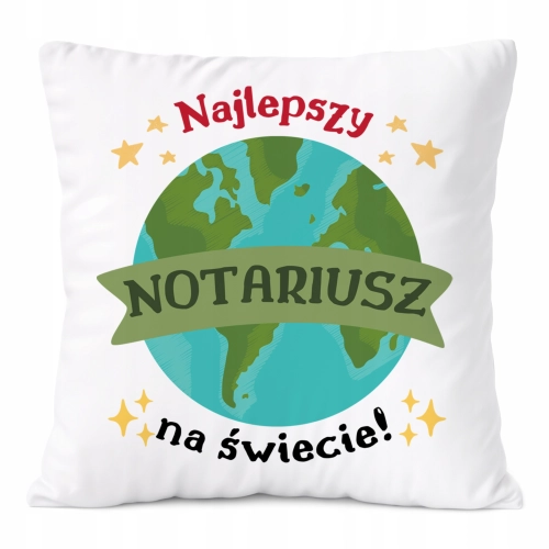 Poduszka Dla Notariusza na Prezent z Nadrukiem ze Zdjęciem Biała PoliDraw
