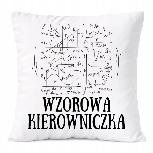 Poduszka Dla Kierowniczki na Prezent z Nadrukiem ze Zdjęciem Biała PoliDraw