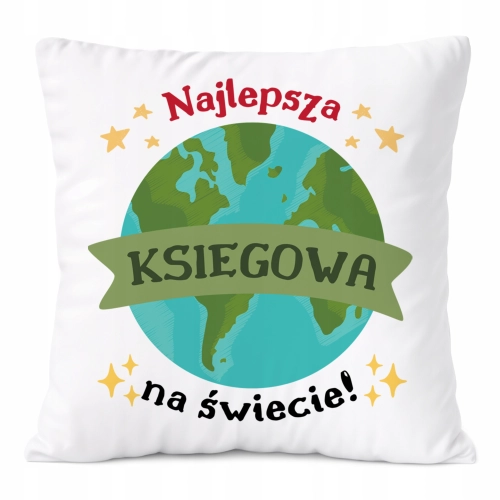 Poduszka Dla Księgowej na Prezent z Nadrukiem ze Zdjęciem Biała PoliDraw