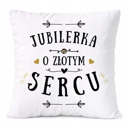 Poduszka Dla Jubilerki na Prezent z Nadrukiem ze Zdjęciem Biała PoliDraw