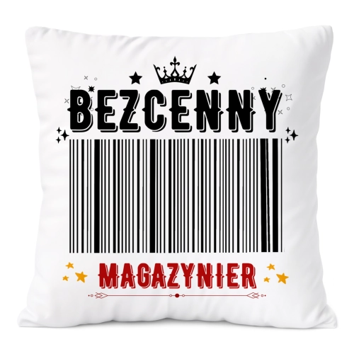 Poduszka Dla Magazyniera na Prezent z Nadrukiem ze Zdjęciem Biała PoliDraw
