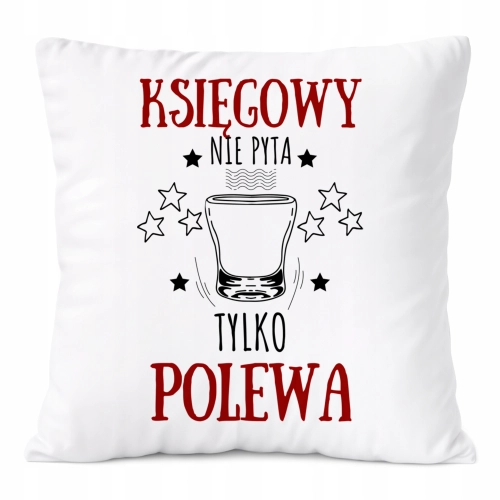 Poduszka Dla Księgowego na Prezent z Nadrukiem ze Zdjęciem Biała PoliDraw