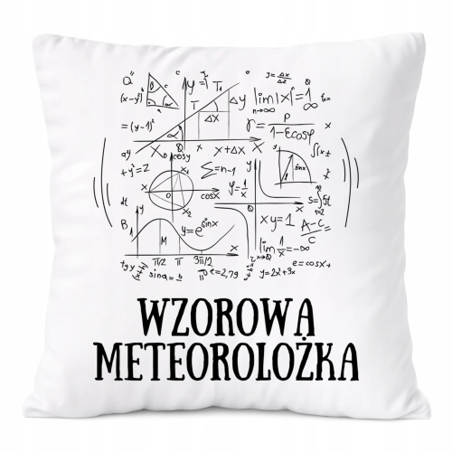 Poduszka Dla Meteorolożki na Prezent z Nadrukiem ze Zdjęciem Biała PoliDraw