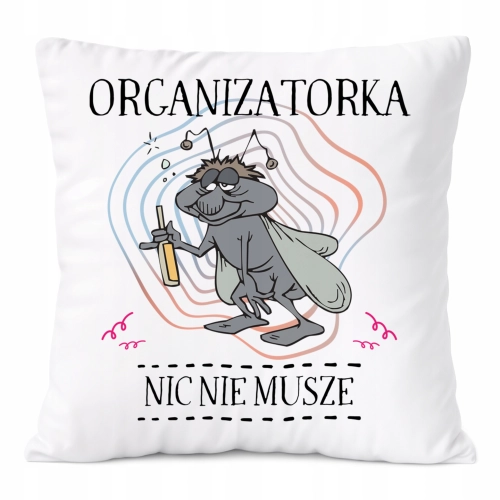 Poduszka Dla Organizatorki na Prezent z Nadrukiem ze Zdjęciem Biała
