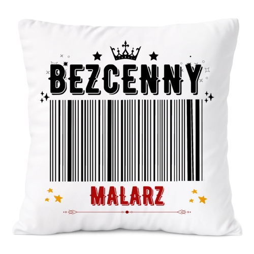 Poduszka Dla Malarza na Prezent z Nadrukiem ze Zdjęciem Biała PoliDraw