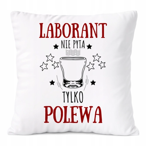 Poduszka Dla Laboranta na Prezent z Nadrukiem ze Zdjęciem Biała PoliDraw