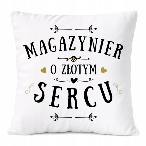 Poduszka Dla Magazyniera na Prezent z Nadrukiem ze Zdjęciem Biała PoliDraw