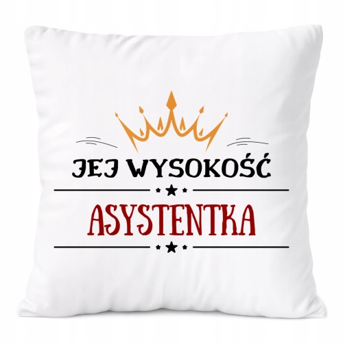 Poduszka Dla Asystentki na Prezent z Nadrukiem ze Zdjęciem Biała PoliDraw