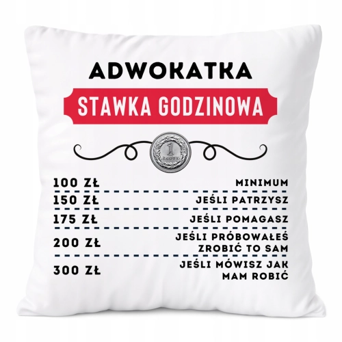Poduszka Dla Adwokatki na Prezent z Nadrukiem ze Zdjęciem Biała PoliDraw