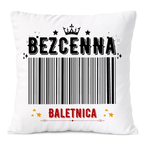 Poduszka Dla Baletnicy na Prezent z Nadrukiem ze Zdjęciem Biała PoliDraw