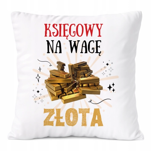 Poduszka Dla Księgowego na Prezent z Nadrukiem ze Zdjęciem Biała PoliDraw