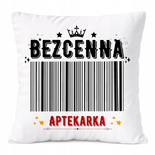 Poduszka Dla Aptekarki na Prezent z Nadrukiem ze Zdjęciem Biała PoliDraw