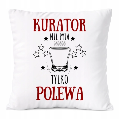 Poduszka Dla Kuratora na Prezent z Nadrukiem ze Zdjęciem Biała PoliDraw