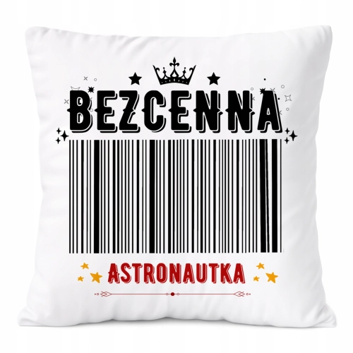 Poduszka Dla Astronautki na Prezent z Nadrukiem ze Zdjęciem Biała PoliDraw