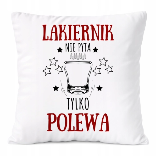 Poduszka Dla Lakiernika na Prezent z Nadrukiem ze Zdjęciem Biała PoliDraw