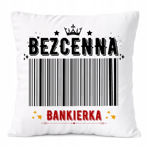 Poduszka Dla Bankierki na Prezent z Nadrukiem ze Zdjęciem Biała PoliDraw