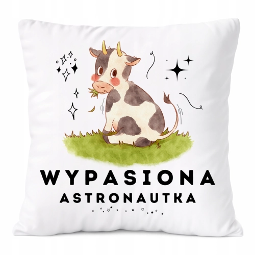 Poduszka Dla Astronautki na Prezent z Nadrukiem ze Zdjęciem Biała PoliDraw
