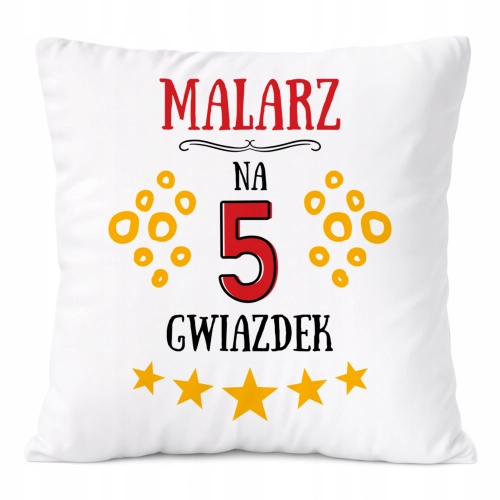 Poduszka Dla Malarza na Prezent z Nadrukiem ze Zdjęciem Biała PoliDraw