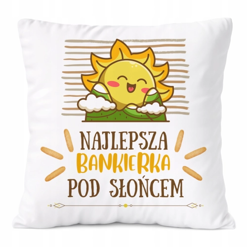 Poduszka Dla Bankierki na Prezent z Nadrukiem ze Zdjęciem Biała PoliDraw