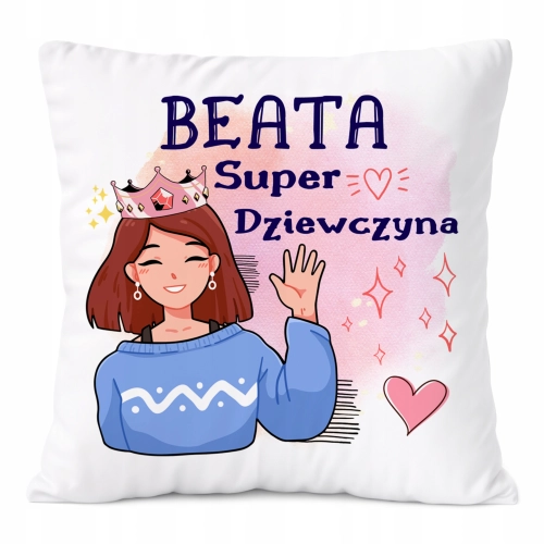 Poduszka Prezent Dla Beaty Córki Dziecka z Nadrukiem ze Zdjęciem