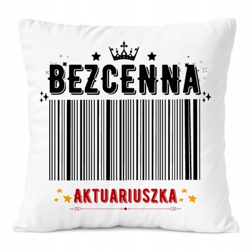 Poduszka Dla Aktuariuszki na Prezent z Nadrukiem ze Zdjęciem Biała PoliDraw
