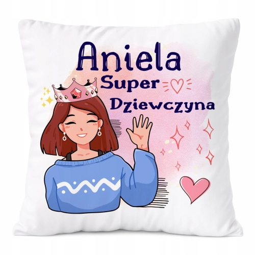 Poduszka Prezent Dla Anieli Córki Dziecka z Nadrukiem ze Zdjęciem