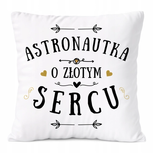 Poduszka Dla Astronautki na Prezent z Nadrukiem ze Zdjęciem Biała PoliDraw