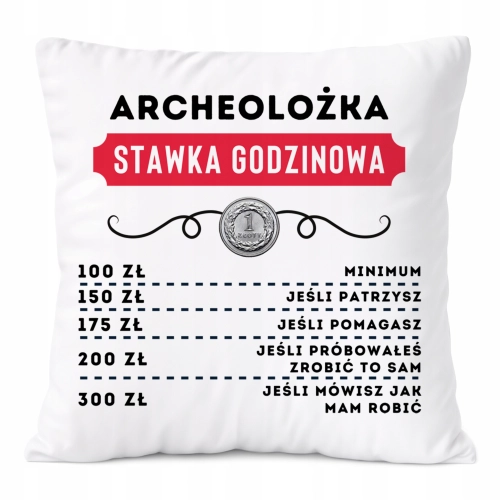 Poduszka Dla Archeolożki na Prezent z Nadrukiem ze Zdjęciem Biała PoliDraw