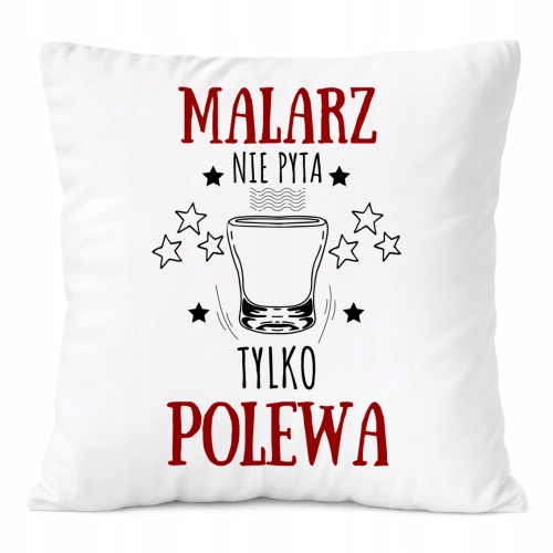 Poduszka Dla Malarza na Prezent z Nadrukiem ze Zdjęciem Biała PoliDraw
