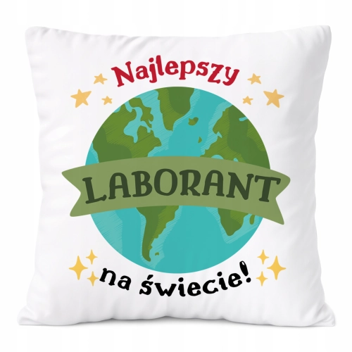 Poduszka Dla Laboranta na Prezent z Nadrukiem ze Zdjęciem Biała PoliDraw