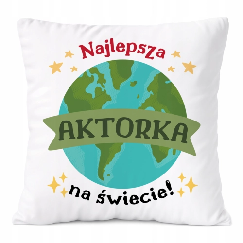 Poduszka Dla Aktorki na Prezent z Nadrukiem ze Zdjęciem Biała PoliDraw