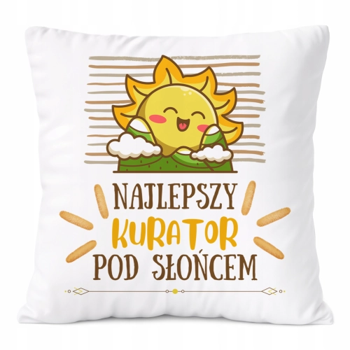Poduszka Dla Kuratora na Prezent z Nadrukiem ze Zdjęciem Biała PoliDraw