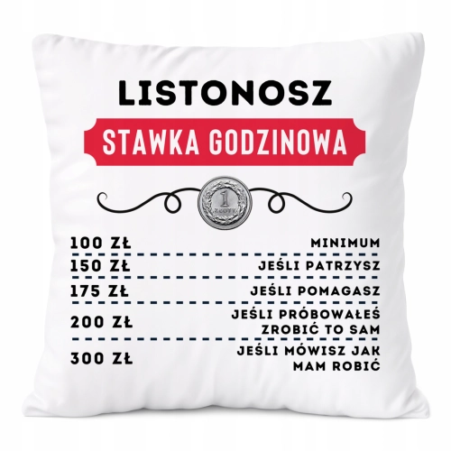 Poduszka Dla Listonosza na Prezent z Nadrukiem ze Zdjęciem Biała PoliDraw