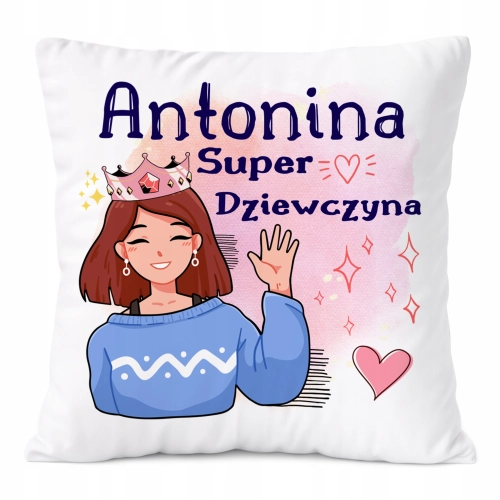 Poduszka Prezent Dla Antoniny Córki Dziecka z Nadrukiem ze Zdjęciem