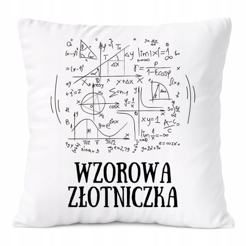 Poduszka Dla Złotniczki na Prezent z Nadrukiem ze Zdjęciem Biała PoliDraw
