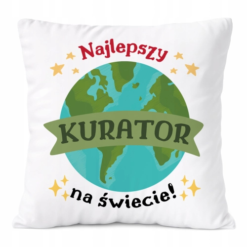 Poduszka Dla Kuratora na Prezent z Nadrukiem ze Zdjęciem Biała PoliDraw