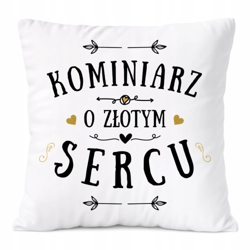 Poduszka Dla Kominiarza na Prezent z Nadrukiem ze Zdjęciem Biała PoliDraw