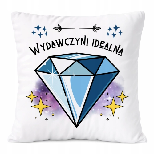 Poduszka Dla Wydawczyni na Prezent z Nadrukiem ze Zdjęciem Biała PoliDraw