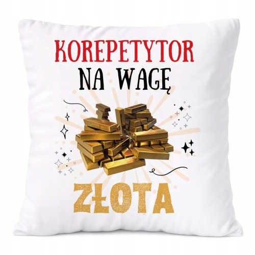 Poduszka Dla Korepetytor na Prezent z Nadrukiem ze Zdjęciem Biała PoliDraw