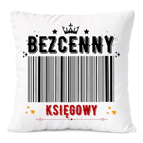 Poduszka Dla Księgowego na Prezent z Nadrukiem ze Zdjęciem Biała PoliDraw