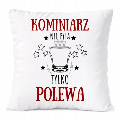 Poduszka Dla Kominiarza na Prezent z Nadrukiem ze Zdjęciem Biała PoliDraw