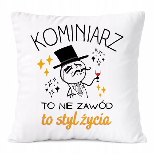 Poduszka Dla Kominiarza na Prezent z Nadrukiem ze Zdjęciem Biała PoliDraw