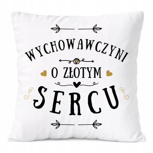 Poduszka Dla Wychowawczyni na Prezent z Nadrukiem ze Zdjęciem Biała