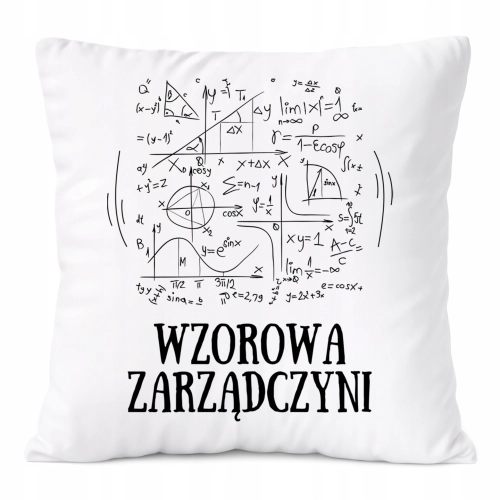 Poduszka Dla Zarządczyni na Prezent z Nadrukiem ze Zdjęciem Biała PoliDraw