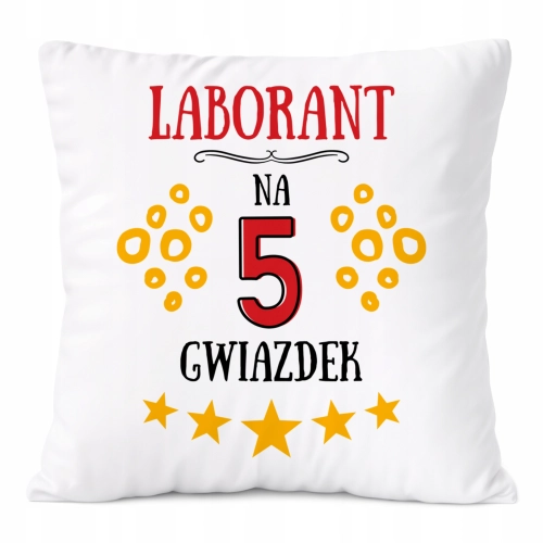 Poduszka Dla Laboranta na Prezent z Nadrukiem ze Zdjęciem Biała PoliDraw
