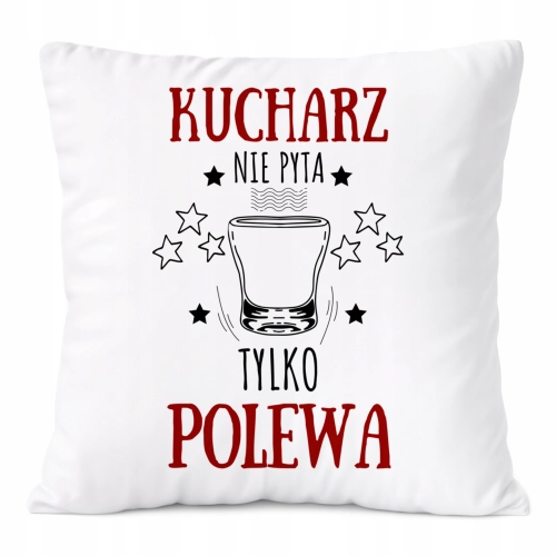 Poduszka Dla Kucharza na Prezent z Nadrukiem ze Zdjęciem Biała PoliDraw