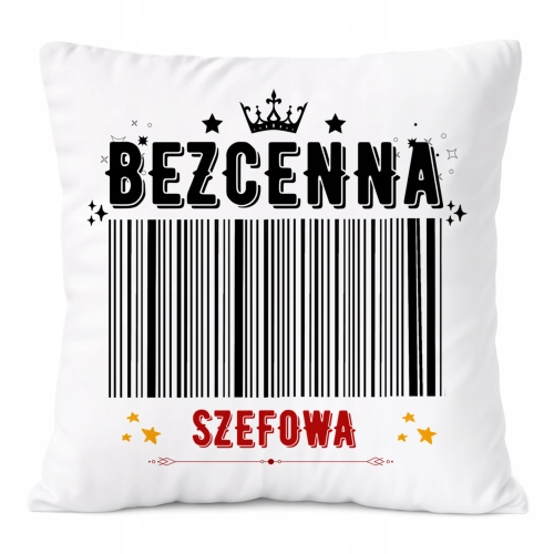 Poduszka Dla Szefowej na Prezent z Nadrukiem ze Zdjęciem Biała PoliDraw