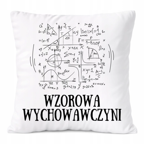 Poduszka Dla Wychowawczyni na Prezent z Nadrukiem ze Zdjęciem Biała