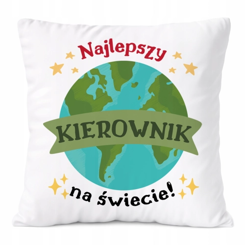 Poduszka Dla Kierownika na Prezent z Nadrukiem ze Zdjęciem Biała PoliDraw