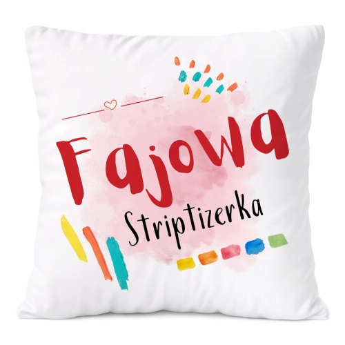 Poduszka Dla Striptizerki na Prezent z Nadrukiem ze Zdjęciem Biała PoliDraw